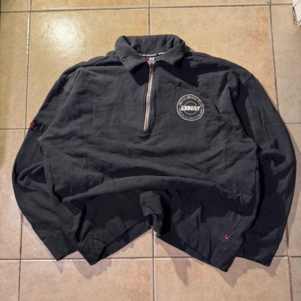 Y2k mecca apparel black cotton 1/4 zip sweater Size 2XL in mens